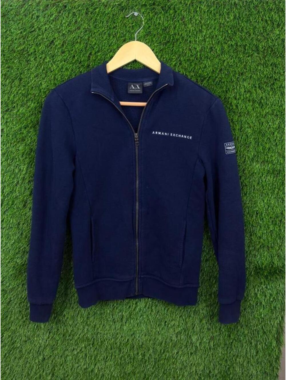 Armani Exchange A|X Navy Full Zip Logo Sweatshirt Jacket XS
